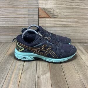 ASICS GEL VENTURE 7 Black Orange Pop Running Shoes Womens Size 8.5 Mens Size 7